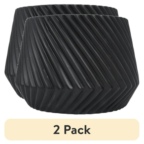 Brand New 2 Pack Matte Black Stylish Planters - Picture 2 of 9